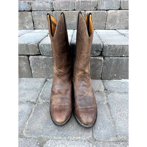 Women's Durango brown leather slouch cowboy western boots size 10 - Picture 3 of 7